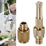 Copper High Pressure Water Spray Nozzle Water Jet Pipe Connector Garden Water Pipe Quick Connectors Watering Irrigation Tools